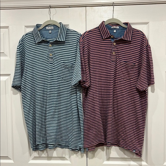 Peter Millar Other - BUNDLE (2) Peter Millar Seaside Stripe Polos Mens Size Large